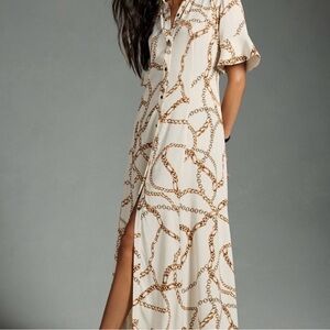 Maeve cream chain print dress size XS